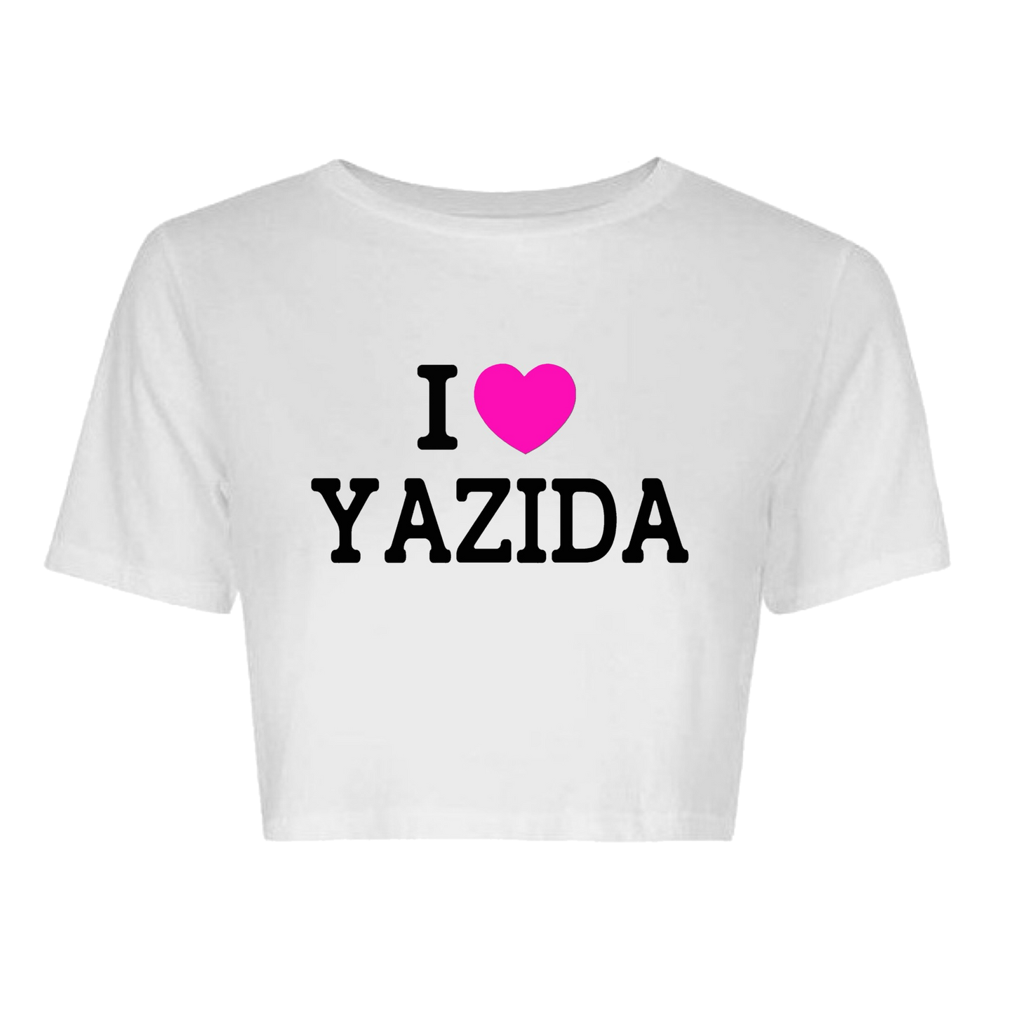 'I 🩷 Yazida' T-shirt/Crop top (pink)