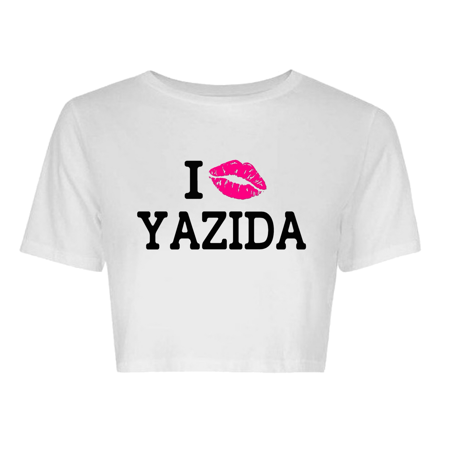 'I 💋 Yazida' T-shirt/Crop top (pink)
