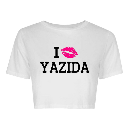 'I 💋 Yazida' T-shirt/Crop top (pink)